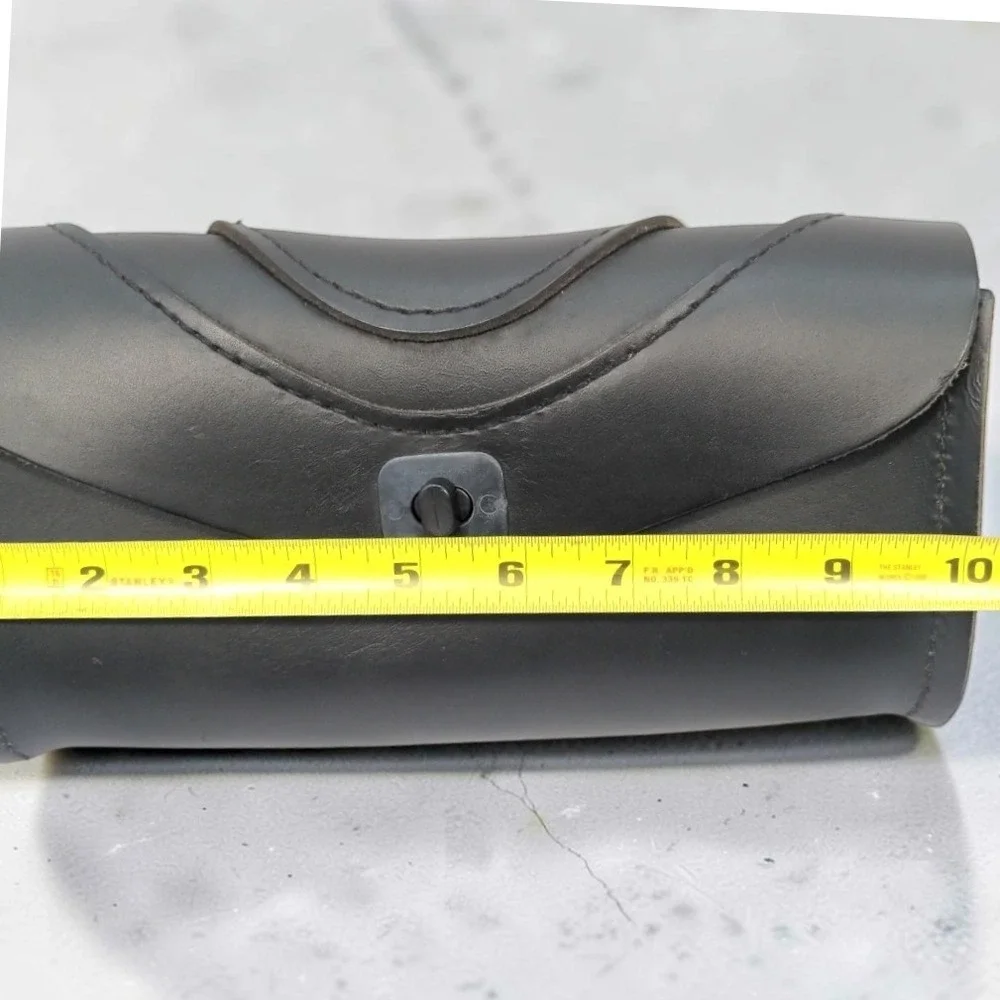 VTG 90s Harley Davidson Leather Windshield Pouch Bag USA Turn Lock Mounting HTF